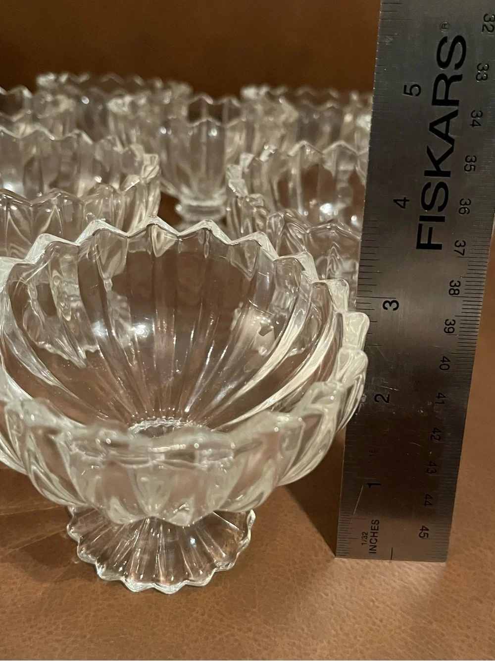 Tulip Clear Glass Dessert Cups - Set of 9